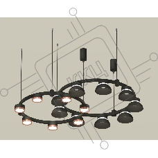 Светильник Ambrella light XR92091100/16 SBK/PPG/FR черный песок/золото розовое полированное/белый матовый GX53