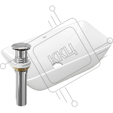 Раковина чаша накладная прямоугольная BAU Spectrum mini 47х24, белая + выпуск клик-клак, хром