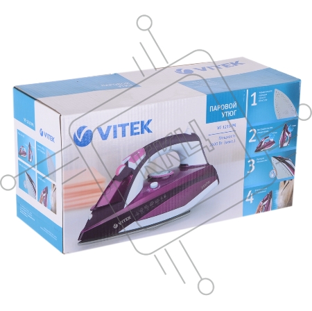 Утюг VITEK VT-1215 (PK) максимальная мощность 2400 Вт.Подошва Ceramic Ultra Care.