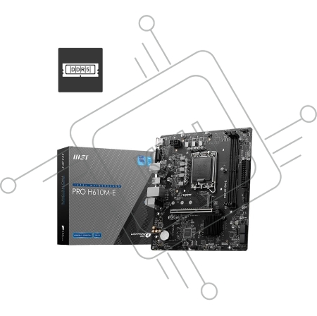 Материнская плата MSI PRO H610M-E Soc-1700 Intel H610 2xDDR5 mATX AC`97 8ch(7.1) GbLAN+VGA+HDMI