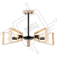 Светильник Ambrella light TR80495/5 BK/LW черный/светлое дерево E14/5 max 60W D620*430