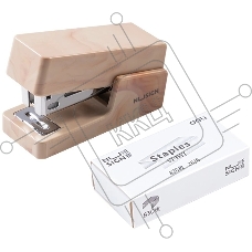 Степлер мини Deli NS083C BEIGE Nusign 24/6 26/6 (25 листов) бежевый 830 скоб, пластик, коробка