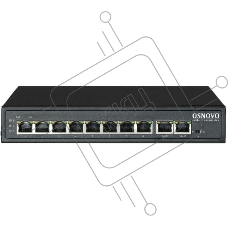 Коммутатор Passive PoE OSNOVO SW-21000/A(120W), 8*10/100 Base-T+ 2*10/100 Base-T Uplink, до 30W на порт