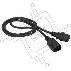 Шнур питания C13-C14, 3х0.75, 220В, 10А, черный, 0.5 метра