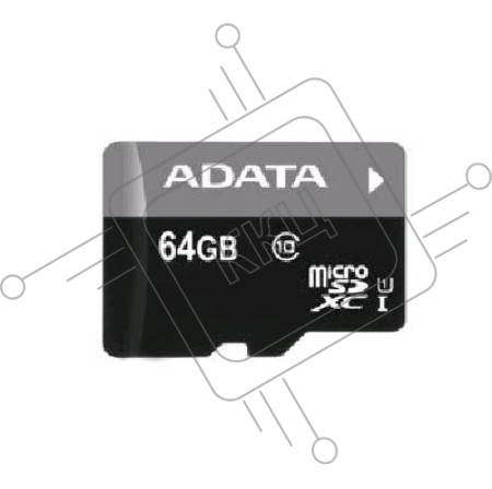 Флеш карта microSDXC 64GB ADATA  UHS-1 CL10 (AUSDX64GUICL10-RA1) + SD adaptor