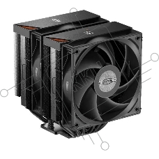 Кулер для процессора/ PCCooler RT620 Digital BK (250W, 4-pin PWM, LED temp., 157mm,, 6x6mm, 2x120mm, 73.32CFM, 34.9dBA, 2200RPM, S: 1851/1700/1200/115X, AM5/AM4, black)