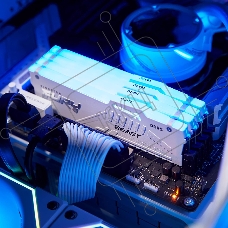 Оперативная память Kingston Fury Beast, DDR5, 64Gb (2x32Gb), 6000MHz, CL30, DIMM, с радиатором, RGb, белый