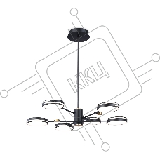 Подвесной светодиодный светильник Ambrella light FL51639/6 BK/GD черный/золото 3000K/4200K/6400K 50W D800*780 (Без ПДУ)