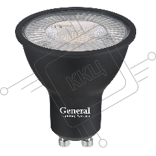 Лампа Светодиодная General GLDEN-MR16-DIF-15-230-GU10-4500 Диффузор 60 градусов Черный корпус 1/10/100