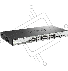 Управляемый коммутатор D-Link DGS-1210-28P/ME/B2A 2 уровня с 24 портами 10/100/1000Base-T и 4 портами 1000Base-X SFP (24 порта с поддержкой PoE 802.3af/802.3at (30 Вт), PoE-бюджет 193 Вт)