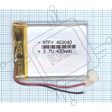 Аккумулятор Li-Pol (батарея) 4*30*40мм 2pin 3.7V/430mAh