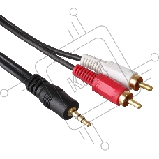 Кабель аудио Exegate 3.5mm Jack M - 2xRCA M 2м позолоченные разъемы