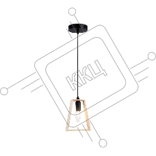 Светильник Ambrella light TR80497 BK/LW черный/светлое дерево E14 max 60W D150*1000