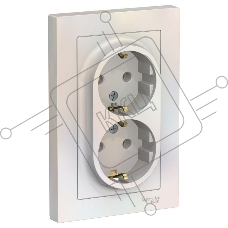 Розетка 2-м ATLAS DESIGN с заземл. 16А в сборе жемчуг SchE ATN000424