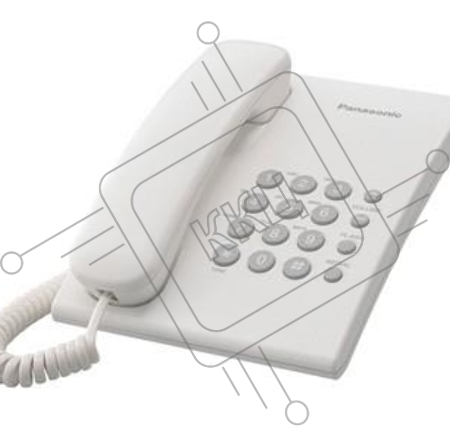 Телефон Panasonic KX-TS2350RUW (белый) {повтор номера, регул-ка громкости, кр.на стену}