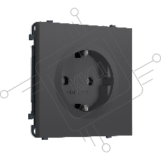 Комплект механизма электрической розетки SIGMA Графит Мягкое касание 50Hz 2P+E с/з 16A-250V QUANT PRO (SP9060, PR141)