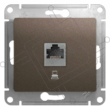 Механизм компьютерной розетки 1-м Glossa RJ45 кат.5е шоколад SchE GSL000881K
