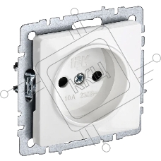 Розетка BRITE РС10-1-0-БрБ 10А без заземл. без защ. шторок бел. IEK BR-R10-10-K01
