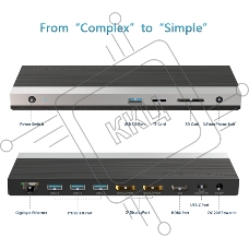 Док-станция Docking Station WAVLINK USB-C GEN2 4K Universal /100W PowerDelivery Include 20V/6.5A Power Adapter/ 4xUSB3.0/1xUSB C/2xDP 4K 60HZ/1xHDMI 4K 60HZ/1xGigabit LAN/1xAudio In/Out/1xSD/Micro SD CardReader