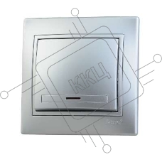 Выключатель 1-кл. СП Мира 10А IP20 с подсветкой метал. сер. LEZARD 701-1010-111