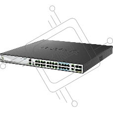 Управляемый L3 стекируемый коммутатор DMS-3130-30PS/A1A с 16 портами 100/1000/2.5GBase-T, 8 портами 5GBase-T, 2 портами 10GBase-T и 4 портами 25GBase-X SFP28 (16 портов PoE 802.3af/at, 8 портов PoE 802.3bt, PoE-бюджет 740 Вт)