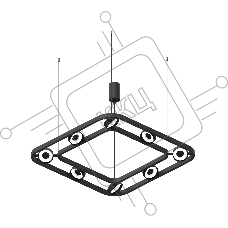 Корпус светильника C9182/8 SBK черный песок 700*700*800mm GX53/8