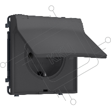 Комплект механизма электрической розетки SIGMA Графит Мягкое касание 50Hz 2P+E с/з с/ш и крышкой IP44 16A-250V QUANT PRO (SP9080, PR141)
