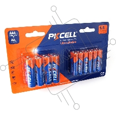 Щелочной/алкалиновый элемент питания PKCELL LR03(12)+LR6(8) тип - AAА 12 шт + АА 8 шт в блистере