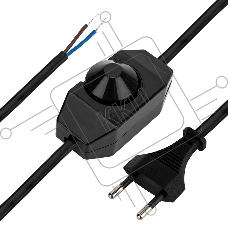 Сетевой шнур с диммером Rexant 2х0,75 мм², 2 м черный