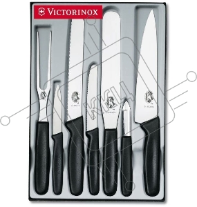 Набор ножей кухон. Victorinox Standart (5.1103.7) компл.:4шт вилка черный подар.коробка