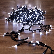 Гирлянда «Кластер» 10 м, 400 LED, черный каучук, IP67, соединяемая, цвет свечения белый NEON-NIGHT