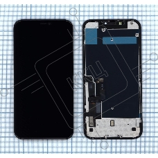 Дисплей для Apple iPhone 11 (AAA) в сборе с тачскрином и металической рамкой черный