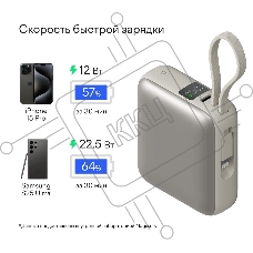 Мобильный аккумулятор Magssory PBN005 10000mAh 22.5W 3A USB-C титановый