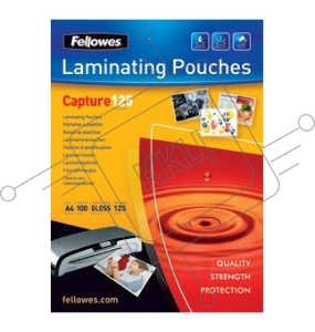 Пленка для ламинирования Fellowes, 125 мкм, Credit Card (54х86 мм), 100 шт., глянцевая (FS-53063)
