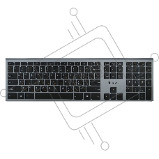 Клавиатура Oklick 890S серый USB беспроводная slim