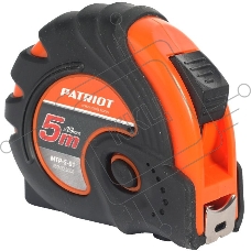 Рулетка PATRIOT MTP-5-01, ширина ленты 19мм, ударопрочный корпус, обрезиненная, 5м
