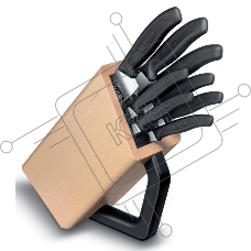 Набор ножей кухонных Victorinox Swiss Classic (6.7173.8) компл.:8шт с подставкой черный подар.коробка