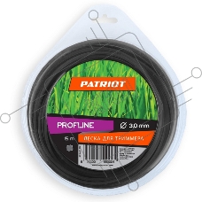 Леска для триммеров PATRIOT Profline D 3,0мм L 15м  скрученный квадрат, черный 300-15-5