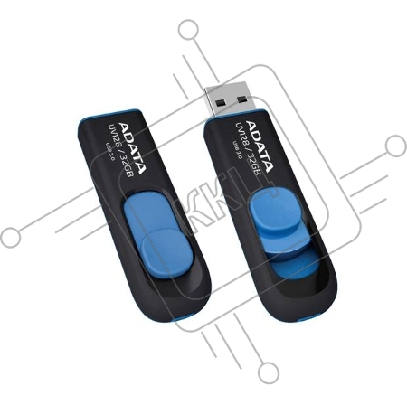 Флеш Диск AData 32Gb UV128 AUV128-32G-RBE USB3.0 синий/черный