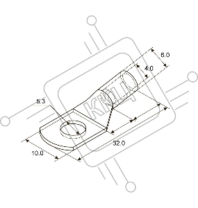 Наконечник ТМЛ 6–5–4 (6 мм² - Ø 5 мм) ГОСТ 7386-80 (в упак. 10 шт.) REXANT