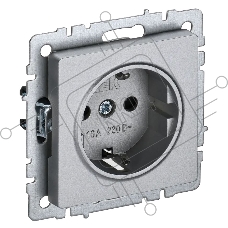 Розетка BRITE РС11-1-0-БрА 16А с заземл. без защ. шторки алюм. IEK BR-R11-16-K47