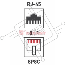 Разъем Rexant RJ-45(8P8C) под витую пару, UTP, CAT 6, с вставкой (50шт)