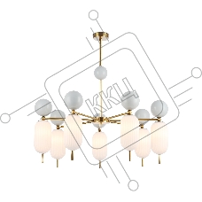 Светильник Ambrella light LH53106/7 BS/GR/FR латунь/серый/белый матовый G9*7 max 28W D800*800