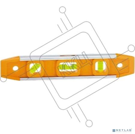 Уровень усиленный, 230 мм, 3 глазка, магнитный, пластмассовый 