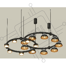 Светильник Ambrella light XR92091110/16 SBK/PYG/CL черный песок/золото желтое полированное/прозрачный GX53