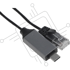 Кабель Buro BU-USB-C-LAN100-2m USB Type-C (m) RJ-45 (m) 2м черный (пакет)