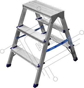 Лестница-стремянка двухсторонняя алюминиевая, СИБИН 38825-03, 3 ступени 38825-03