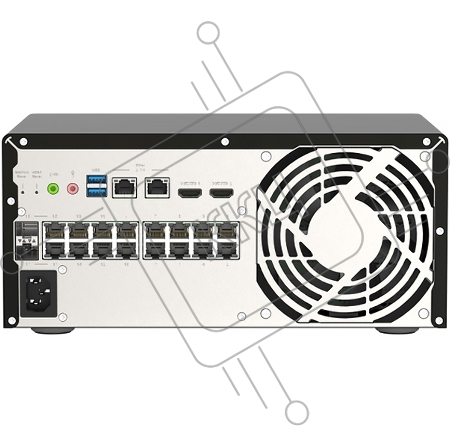 Комбинированное устройство - PoE коммутатор и сетевой RAID-накопитель QNAP QGD-3014-16PT-8G 2 x 1 Gb SFP and 14 port PoE Budget 140W Multy-Gigabit switch with 4 bay network RAID storage, 16 PoE+ ports, 16 x 1GbE RJ-45, 4 bays 3.5 w/o HDD, 2 x M.2 SATA, QT