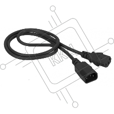 Шнур питания C13-C14, 3х0.75, 220В, 10А, черный, 10 метров