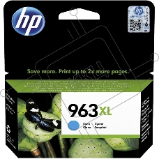 Картридж струйный HP 963XL 3JA27AE голубой увеличенной емкости (1600 стр) для HP OfficeJet Pro 9010, 9013, 9020, 9023